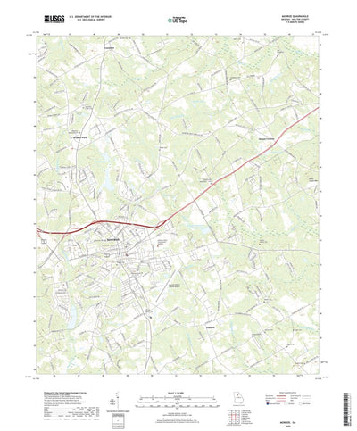 United States Geological Survey Monroe, GA (2020, 24000-Scale) digital map