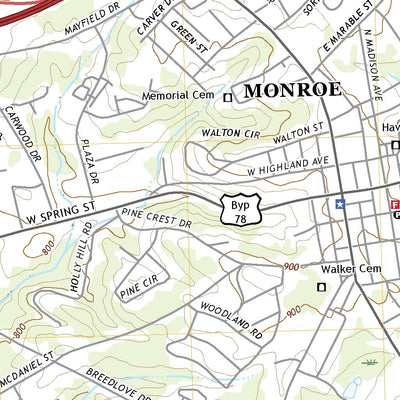 United States Geological Survey Monroe, GA (2020, 24000-Scale) digital map