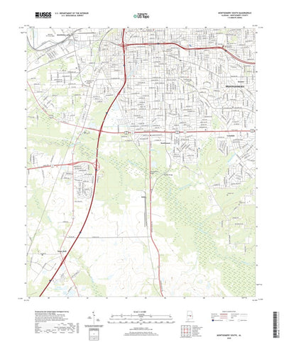 United States Geological Survey Montgomery South, AL (2020, 24000-Scale) digital map