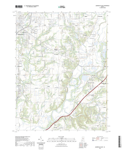United States Geological Survey Mooresville East, IN (2022, 24000-Scale) digital map