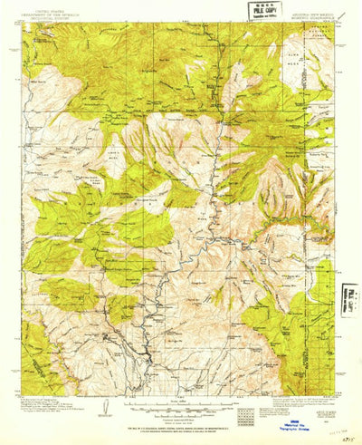 United States Geological Survey Morenci, AZ-NM (1913, 125000-Scale) digital map