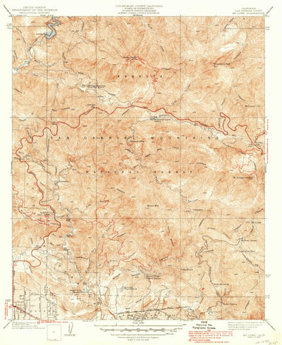 United States Geological Survey Mount Lowe, CA (V2, 1939) digital map