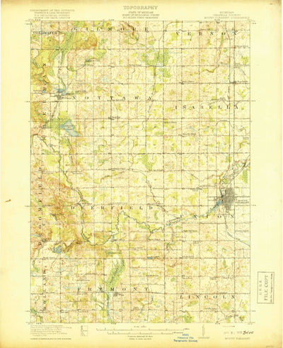 United States Geological Survey Mount Pleasant, MI (1919, 62500-Scale) digital map