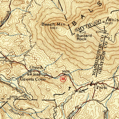 United States Geological Survey Mount Rogers, VA-NC-TN (1939, 62500-Scale) digital map