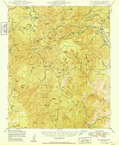 United States Geological Survey Mount Union, AZ (1949, 62500-Scale) digital map