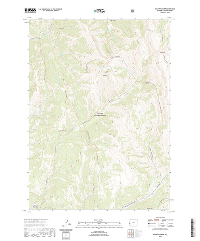 United States Geological Survey Mount Wagner, WY (2021, 24000-Scale) digital map