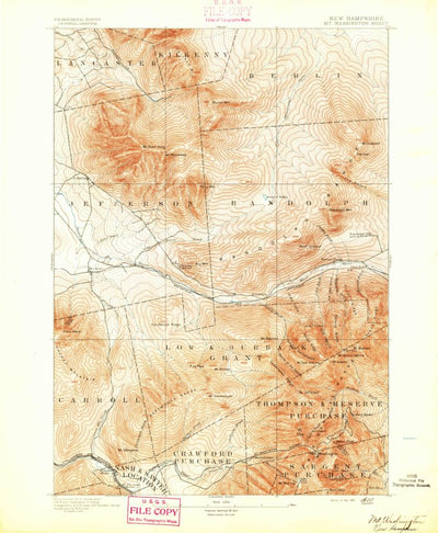 United States Geological Survey Mount Washington, NH (1893, 62500-Scale) digital map