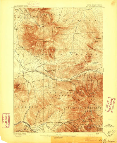 United States Geological Survey Mount Washington, NH (1896, 62500-Scale) digital map