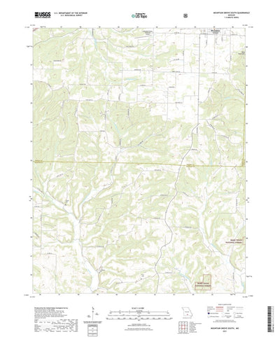 United States Geological Survey Mountain Grove South, MO (2021, 24000-Scale) digital map