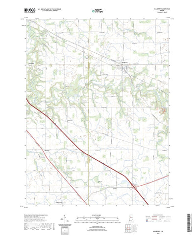 United States Geological Survey Mulberry, IN (2022, 24000-Scale) digital map