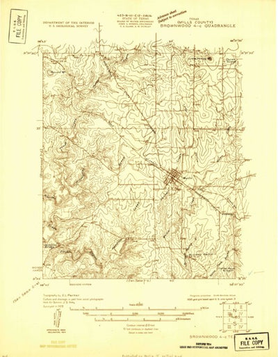 United States Geological Survey Mullin, TX (1925, 48000-Scale) digital map