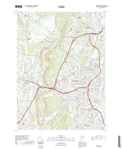 United States Geological Survey New Britain, CT (2021, 24000-Scale) digital map