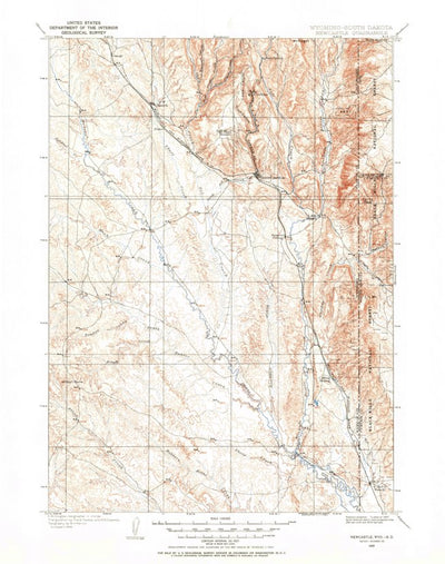 United States Geological Survey New Castle, WY-SD (1899, 125000-Scale) digital map
