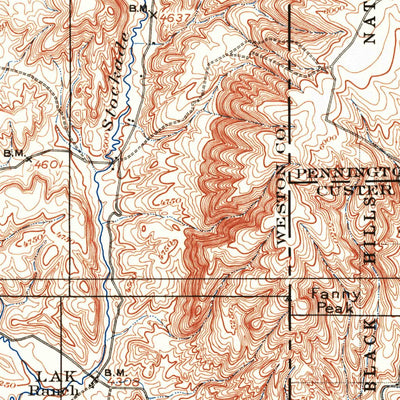 United States Geological Survey New Castle, WY-SD (1899, 125000-Scale) digital map