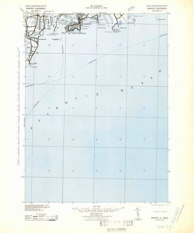 United States Geological Survey New Port, RI-MA (1942, 125000-Scale) digital map