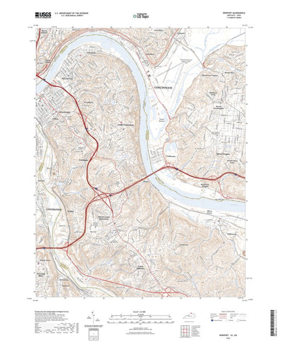 United States Geological Survey Newport, KY (2022, 24000-Scale) digital map