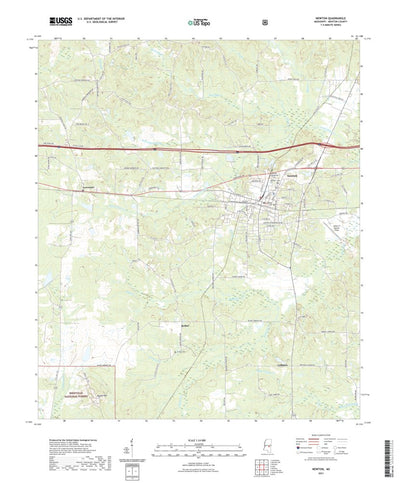 United States Geological Survey Newton, MS (2021, 24000-Scale) digital map