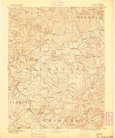 United States Geological Survey Nicholas, WV (1889, 125000-Scale) digital map