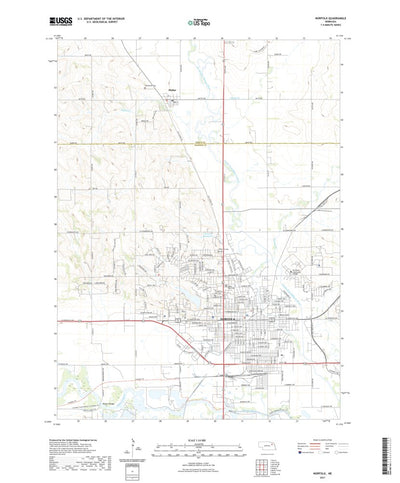 United States Geological Survey Norfolk, NE (2021, 24000-Scale) digital map