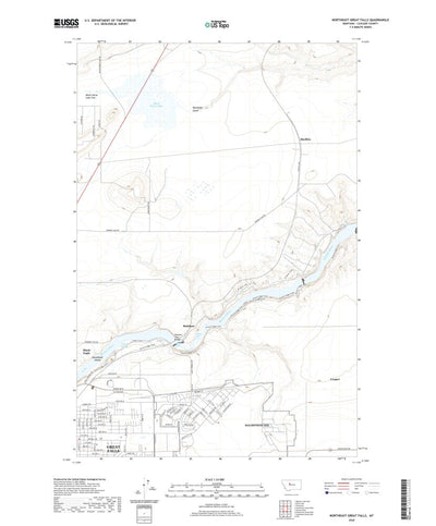 United States Geological Survey Northeast Great Falls, MT (2020, 24000-Scale) digital map