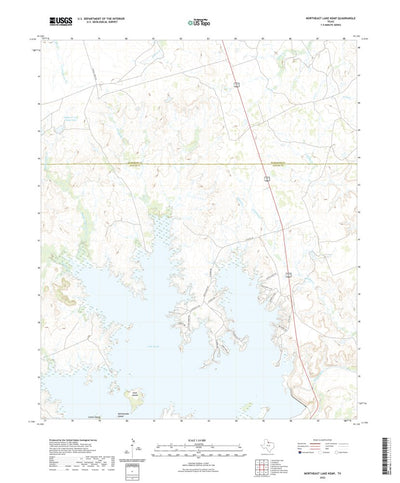 United States Geological Survey Northeast Lake Kemp, TX (2022, 24000-Scale) digital map