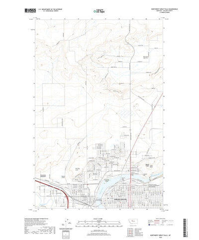 United States Geological Survey Northwest Great Falls, MT (2020, 24000-Scale) digital map