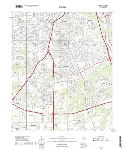 United States Geological Survey Oak Cliff, TX (2022, 24000-Scale) digital map