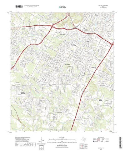 United States Geological Survey Oak Hill, TX (2022, 24000-Scale) digital map