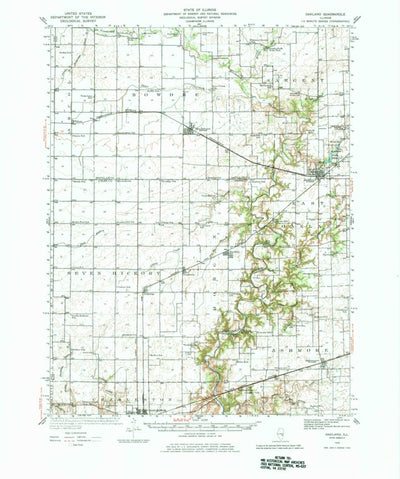 United States Geological Survey Oakland, IL (1936, 62500-Scale) digital map