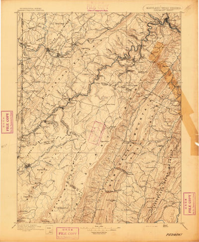 United States Geological Survey Oakland, WV-MD (1895, 125000-Scale) digital map