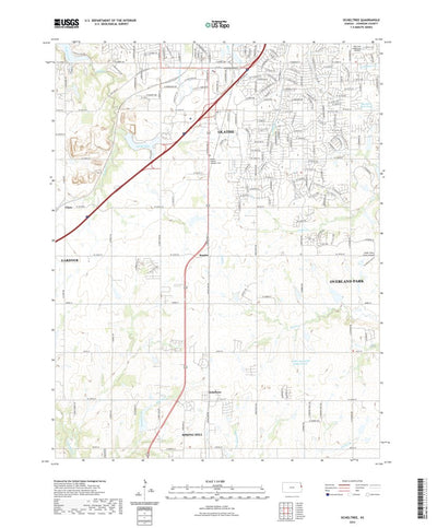 United States Geological Survey Ocheltree, KS (2022, 24000-Scale) digital map