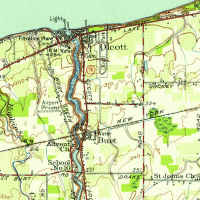 United States Geological Survey Olcott, NY (1948, 62500-Scale) digital map