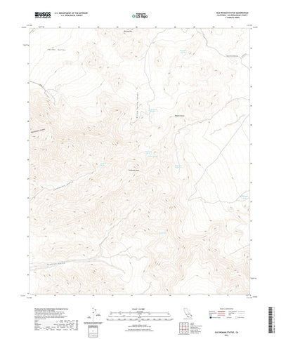 United States Geological Survey Old Woman Statue, CA (2021, 24000-Scale) digital map