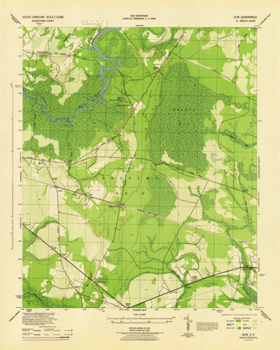 United States Geological Survey Olin, SC (1943, 31680-Scale) digital map