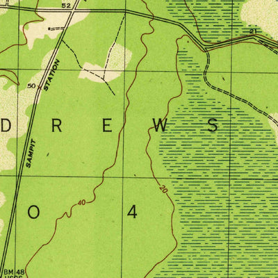 United States Geological Survey Olin, SC (1943, 31680-Scale) digital map