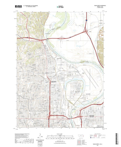 United States Geological Survey Omaha North, NE (2021, 24000-Scale) digital map