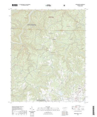 United States Geological Survey Oneida North, TN (2022, 24000-Scale) digital map