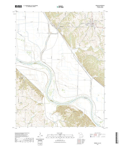 United States Geological Survey Oregon, MO (2021, 24000-Scale) digital map