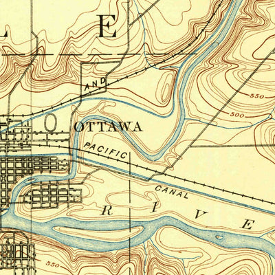 United States Geological Survey Ottawa, IL (1892, 62500-Scale) digital map