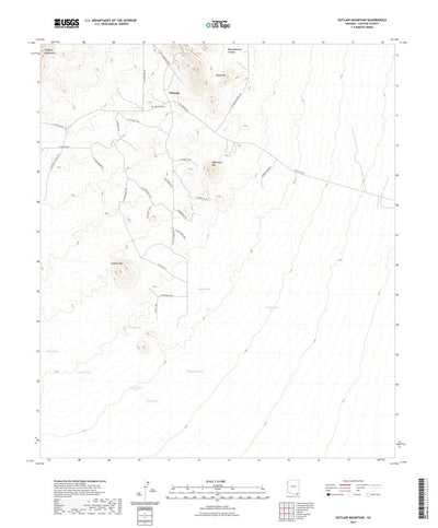 United States Geological Survey Outlaw Mountain, AZ (2021, 24000-Scale) digital map