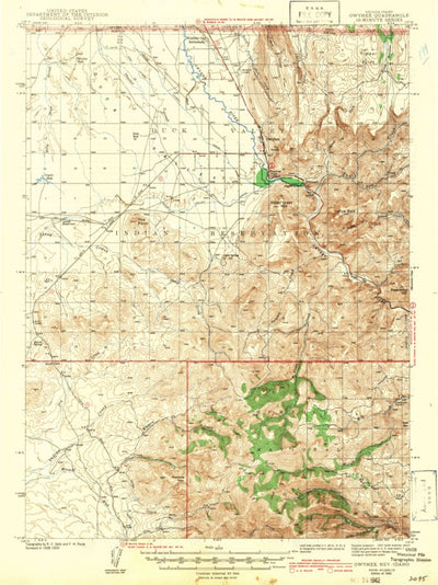 United States Geological Survey Owyhee, NV-ID (1942, 62500-Scale) digital map