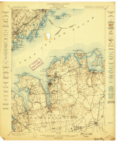 United States Geological Survey Oyster Bay, NY-CT (1898, 62500-Scale) digital map