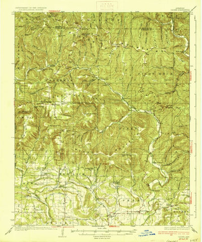 United States Geological Survey Ozone, AR (1936, 62500-Scale) digital map