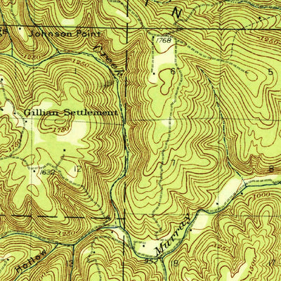 United States Geological Survey Ozone, AR (1936, 62500-Scale) digital map