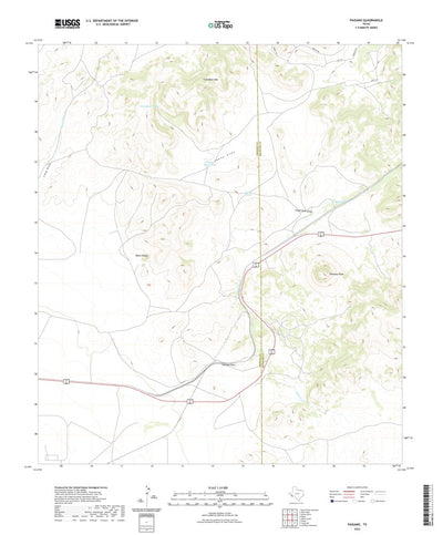 United States Geological Survey Paisano, TX (2022, 24000-Scale) digital map