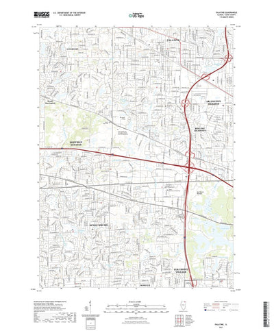 United States Geological Survey Palatine, IL (2021, 24000-Scale) digital map