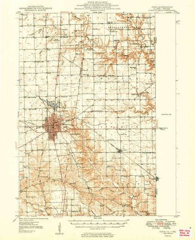 United States Geological Survey Paris, IL-IN (1949, 62500-Scale) digital map