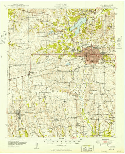 United States Geological Survey Paris, TX (1949, 62500-Scale) digital map