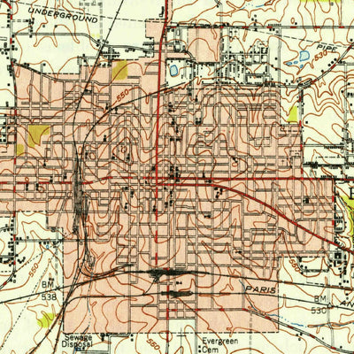 United States Geological Survey Paris, TX (1949, 62500-Scale) digital map