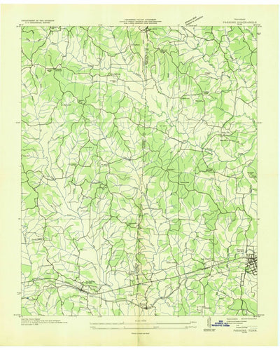 United States Geological Survey Parsons, TN (1936, 24000-Scale) digital map